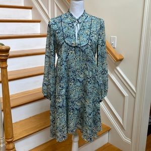 MAJE floral print crepe de chine dress size S NWT